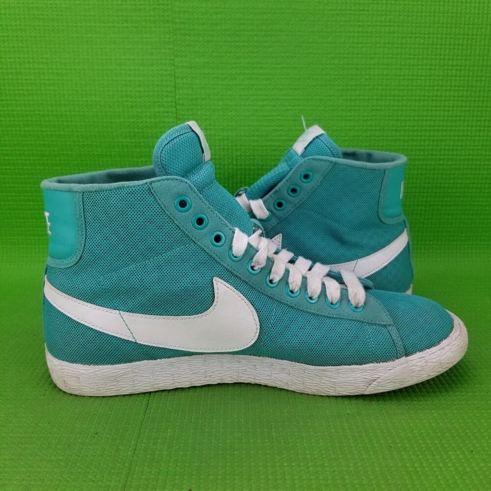 ✅Nike Blazer Mid Mesh Comfort Sneakers Womens Sz 8 Green Lace up Athletic Shoes - Picture 10 of 11